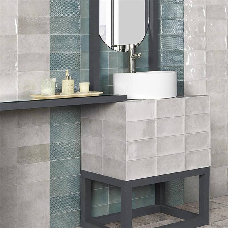 Merola Tile Camden Decor Emerald 4" x 8" Ceramic Wall Tile