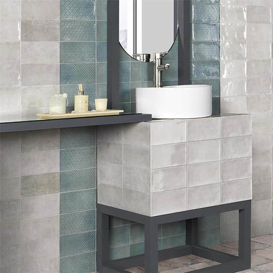 Merola Tile Camden Decor Emerald 4" x 8" Ceramic Wall Tile