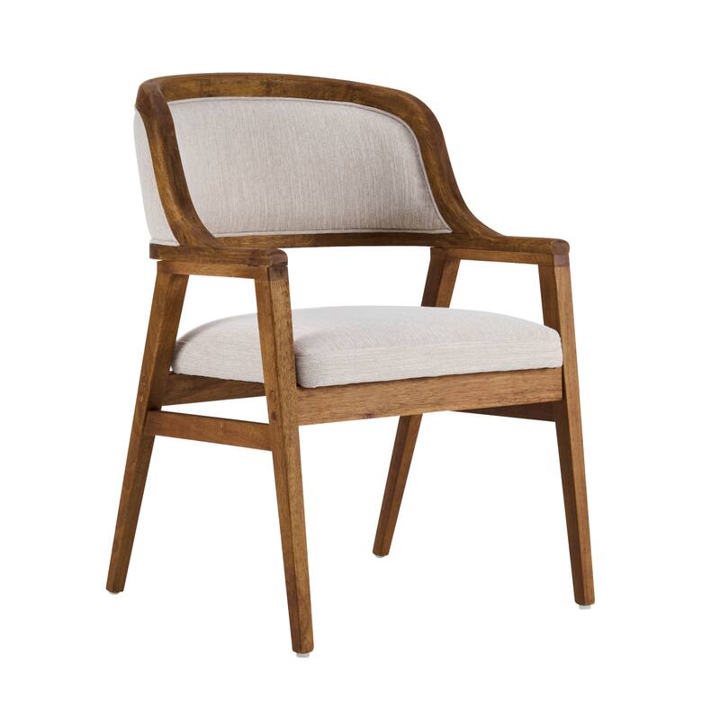 Christopher Knight Home - Harlowe Mid-Century Modern Upholstered Dining Chairs Set of 2 with Solid Ruberwood Legs