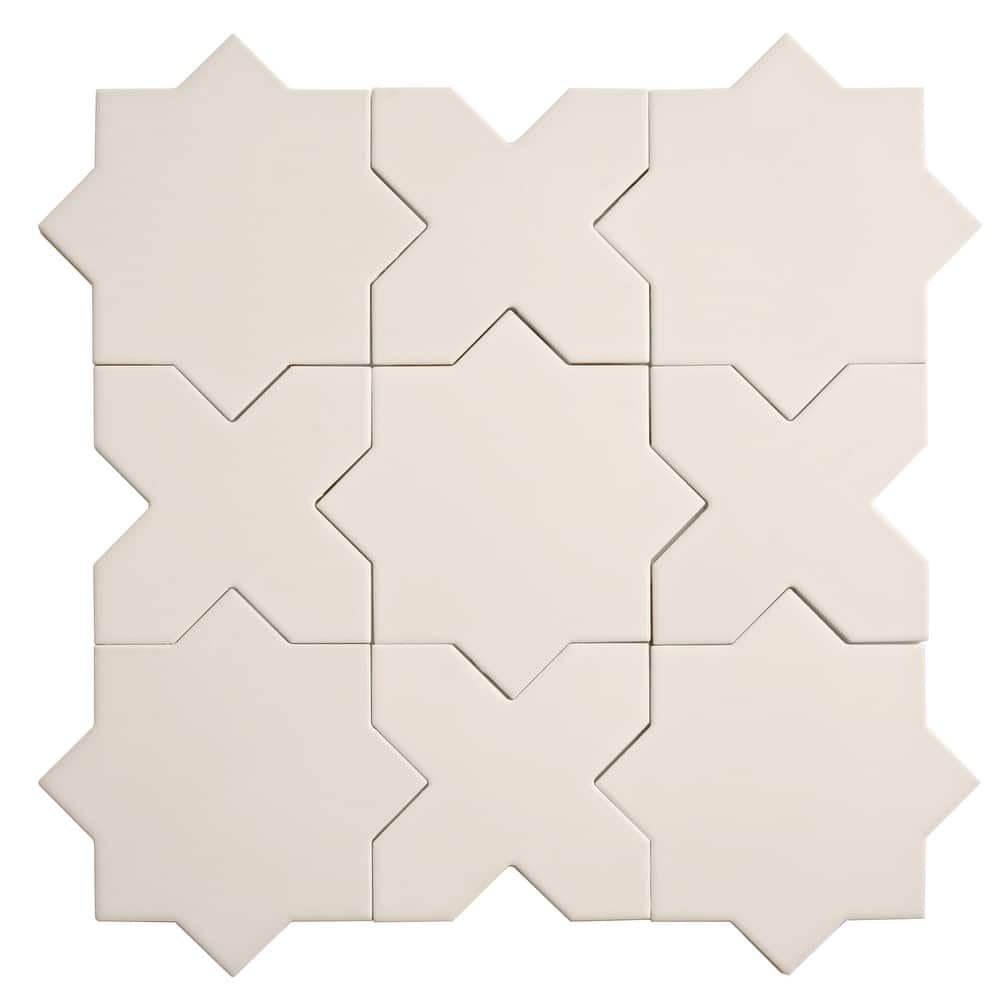 Seville 7" Star with 5" Cross Matte Porcelain Wall and Floor Tile (10.62 sq ft/case) - 68 Pack