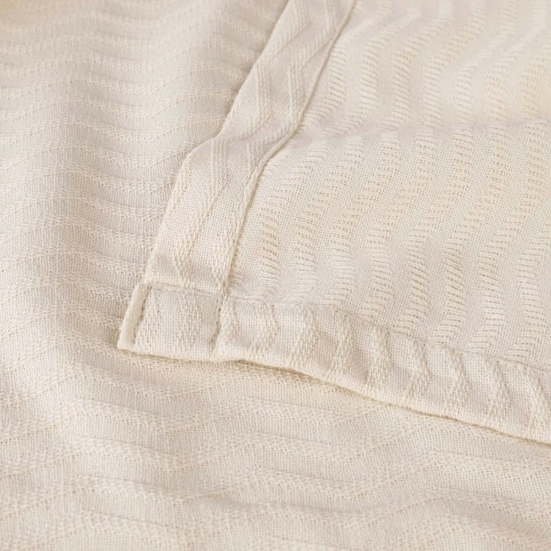 Blue Nile Mills Chevron Striped Jacquard Dobby Weave Cotton Throw Blanket