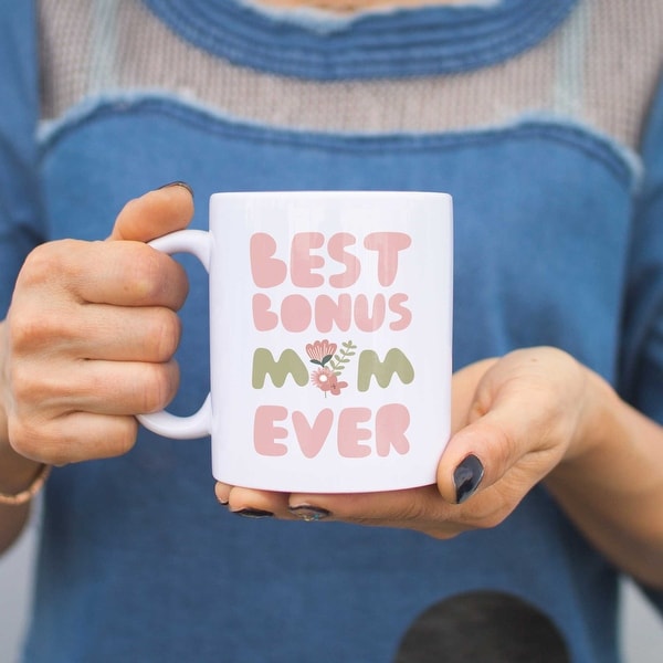Shop Best Bonus Mom Ever Flower Mugs Mothers Day Ts For Stepmom Or Godmother Free Shipping