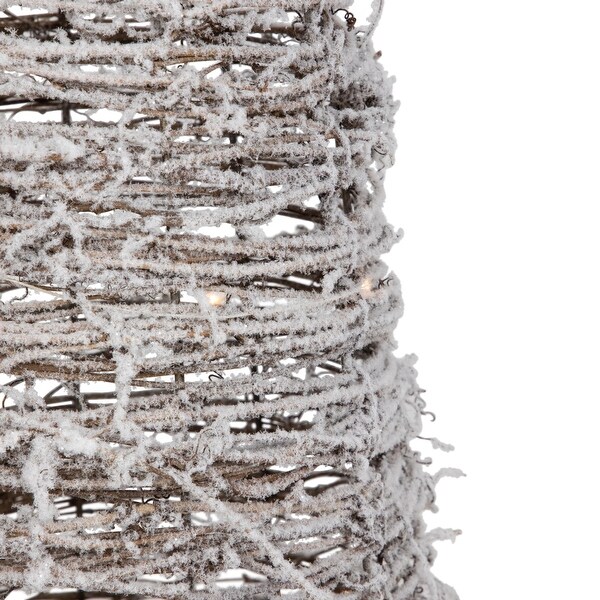 3 LED Lighted Snowy Rattan Christmas Cone Tree Decorations 3.25 On Sale Bed Bath Beyond 37193819