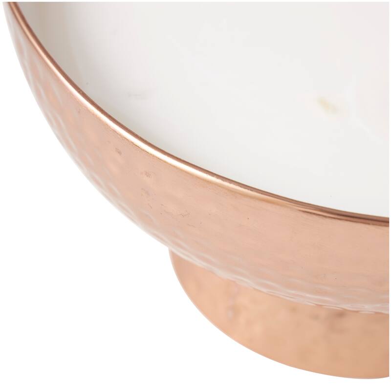 Gold or Copper or Silver Metal Scented Wide Hammered 70 oz 4 Wick Candle with White Wax