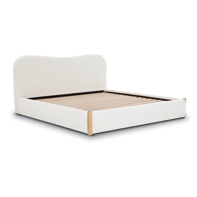 Poly & Bark Hayde King Size Bed in Froth White Boucle