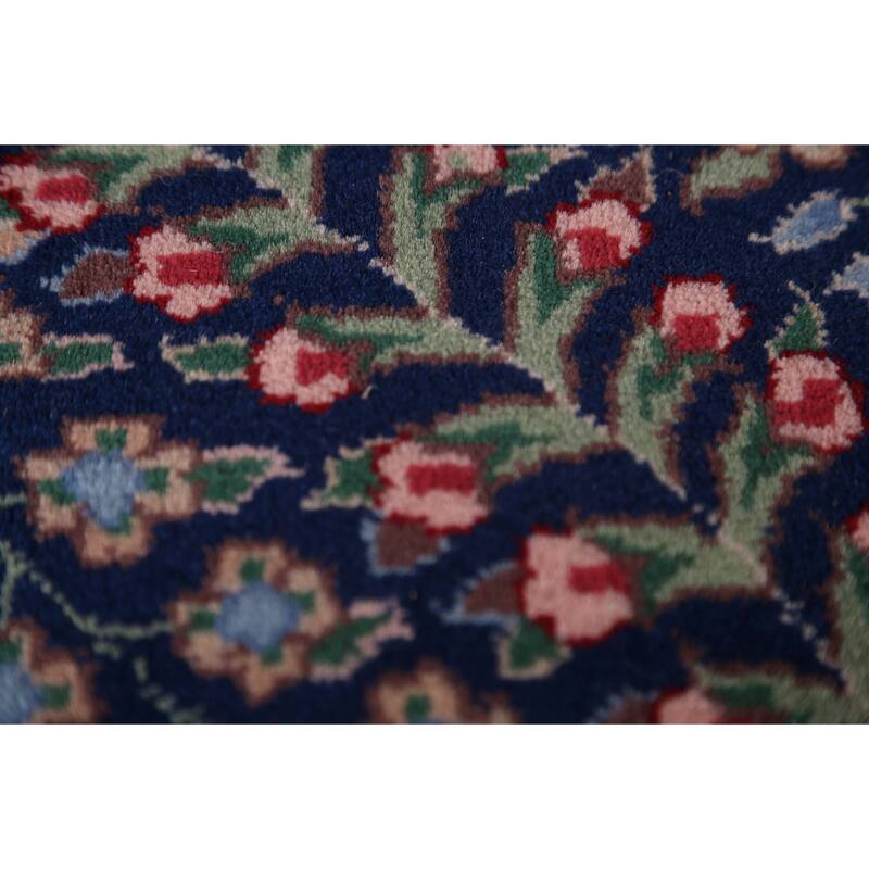 Vegetable Dye Blue Kerman Chinese Area Rug Hand-Knotted Wool Carpet - 7'0"x 10'0"