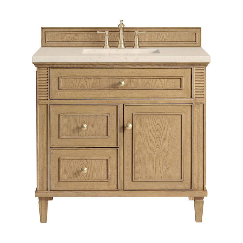 James Martin Vanities 424-V36-3EMR Lorelai 36" Single Basin Wood - Light Natural Oak - Oak Finish