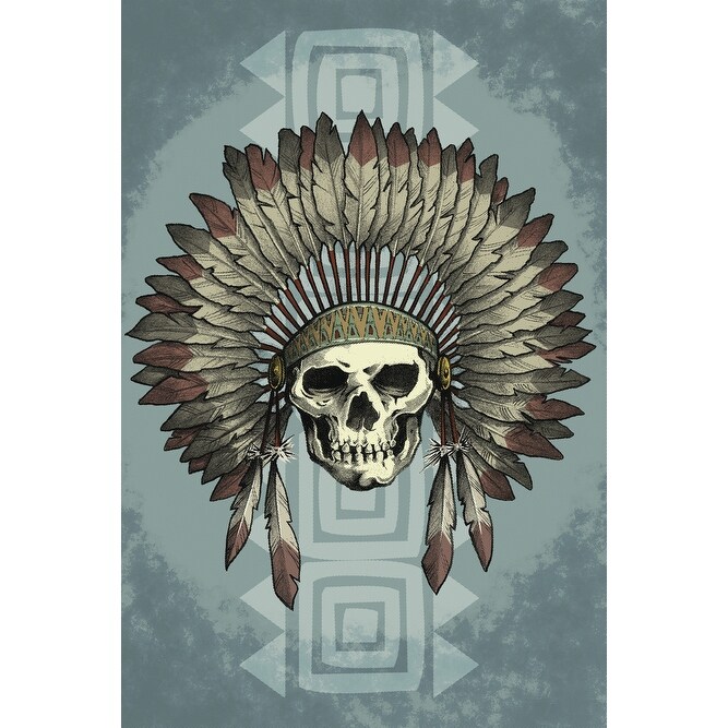 indian skull drawing