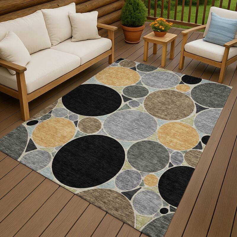 Machine Washable Indoor/ Outdoor Contemporary Rowan Chantille Rug