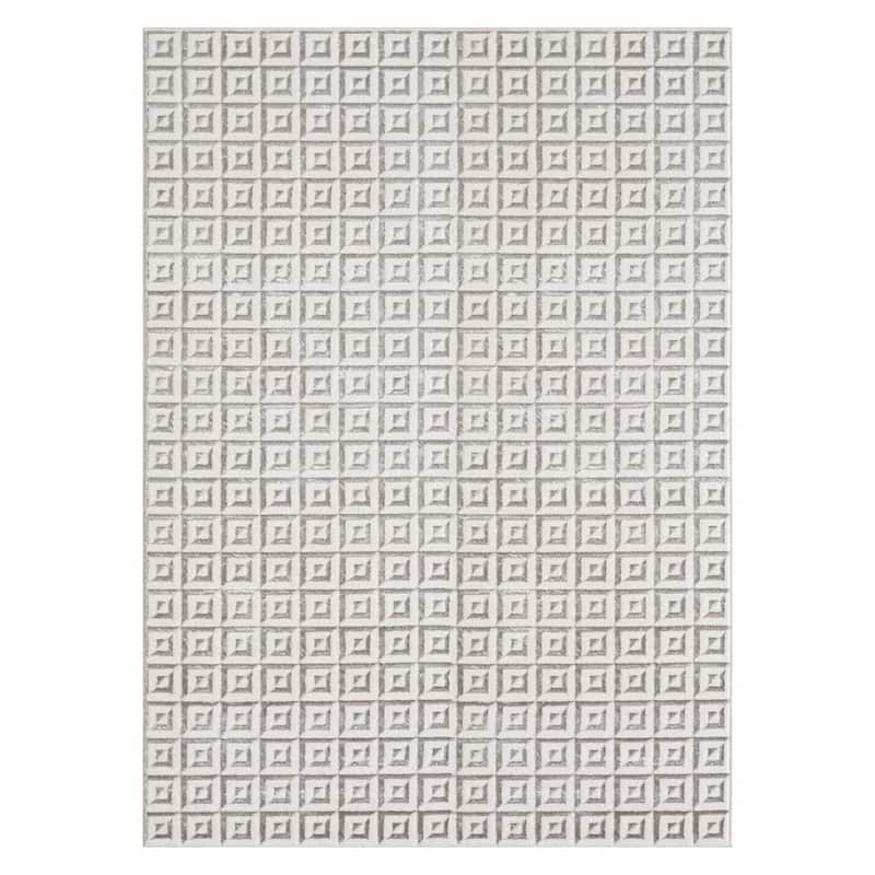 Luxe Weavers Geometric Metallic High and Low Fibers Area Rug