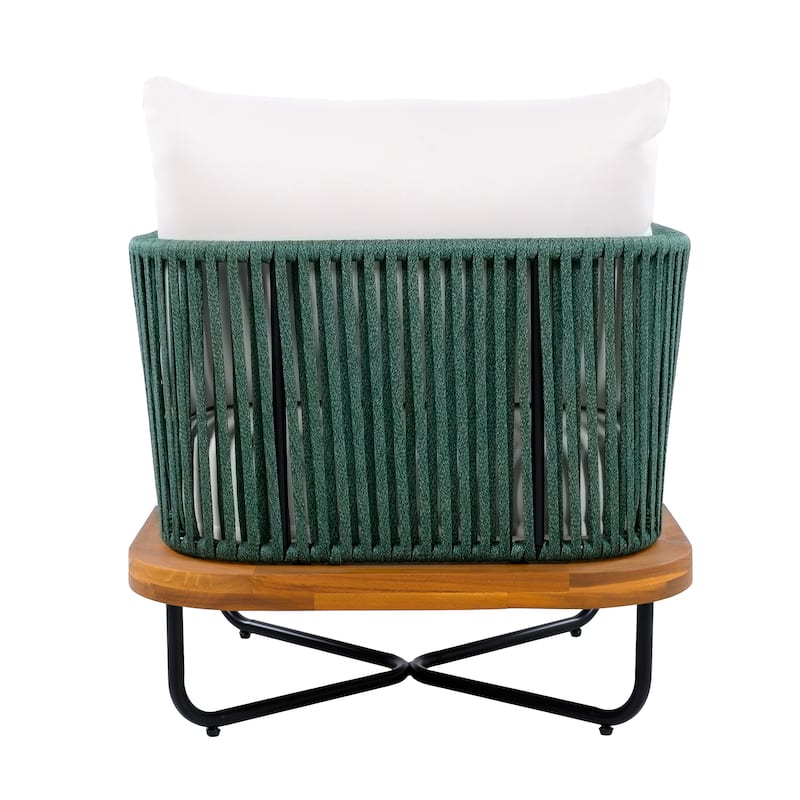 Christopher Knight Home - Emerson Coastal Acacia Wood Outdoor Chair with Cushions