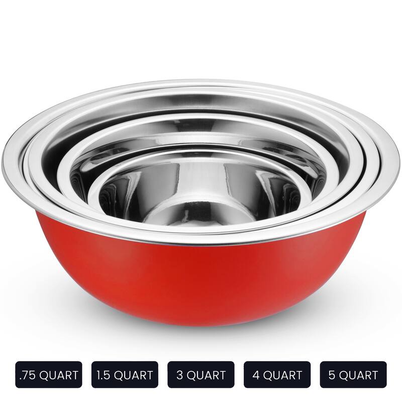 Heavy Duty Meal Prep Stainless Steel Mixing Bowls Set with Lids