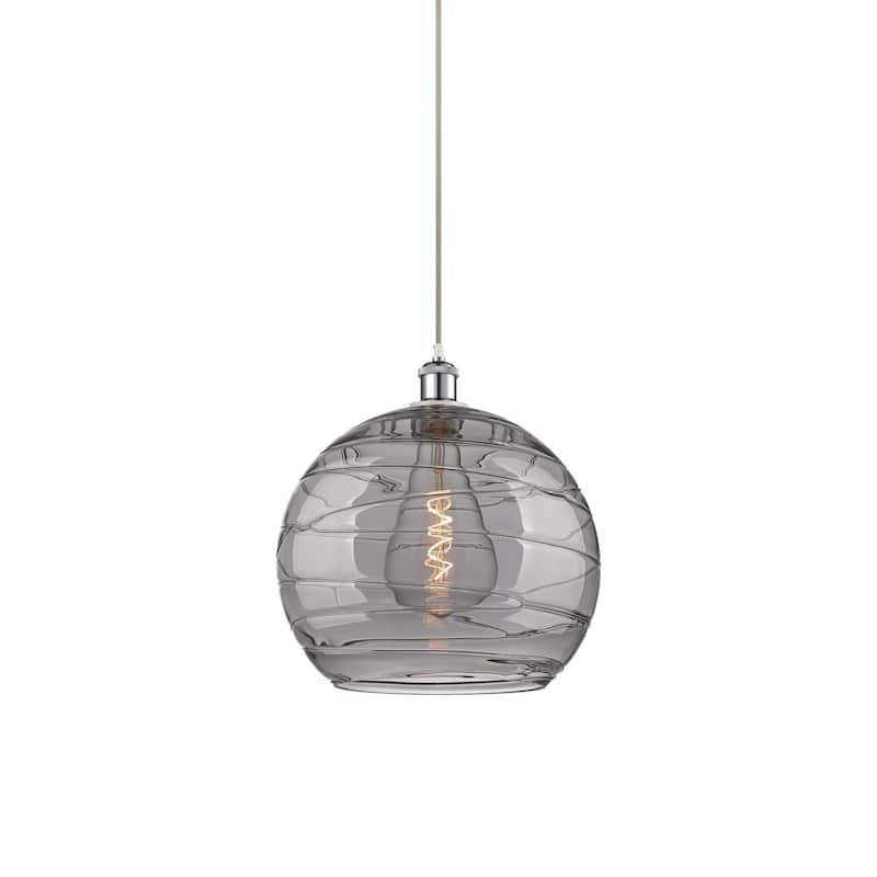 Innovations Lighting 516-1P-16-14 Athens Pendant Athens Deco Swirl 14" - White Polished Chrome