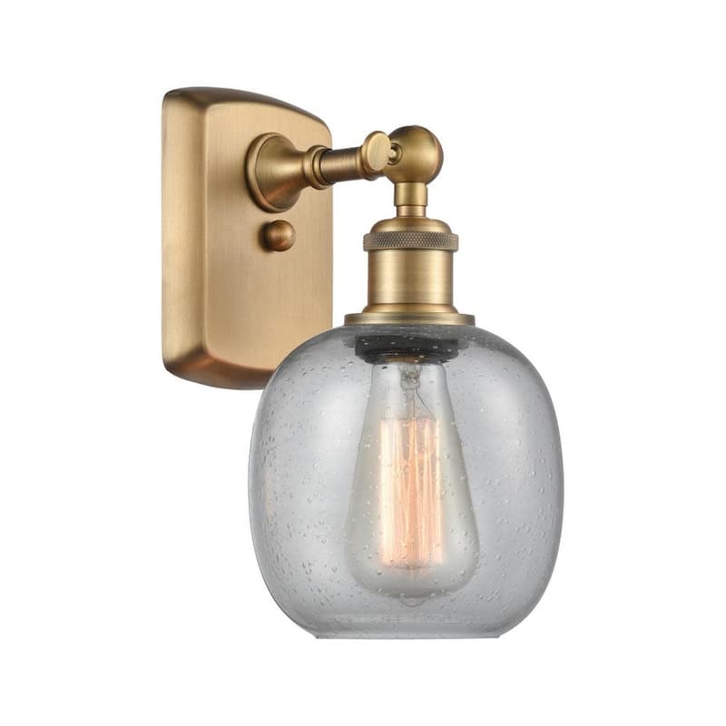 Innovations Lighting Belfast 11" Tall Bathroom Sconce - Brushed Brass / Seedy