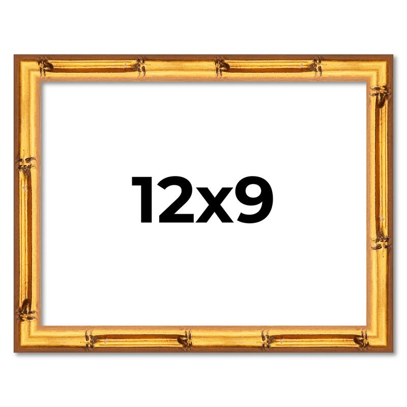 12x9 Frame Gold Bamboo Picture Frame Modern Photo Frame Includes UV Acrylic Shatter Guard Front Acid Free Foam Backing Board