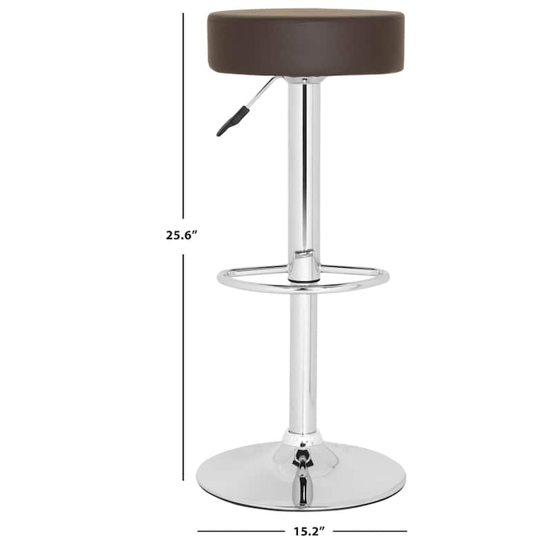 SAFAVIEH Cherryl 25.6-31.5-inch Jute White Adjustable Swivel Bar Stool - 15.2" x 15.2" x 25.6" - 15Wx15Dx32H