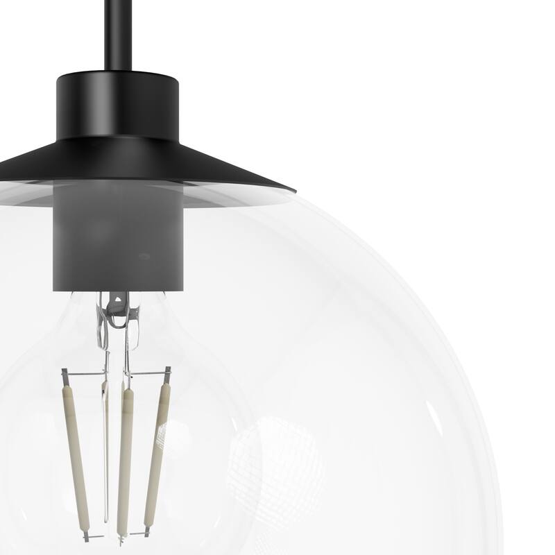 Hunter Xidane 1 Light Clear Glass Pendant or Semi-Flush Light - Kitchen Island, Dining Room, Entry - Glam, Contemporary