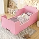 preview thumbnail 5 of 43, Roomfitters Bear-Shaped Toddler Floor Bed, Wood Cot with Safety Guardrails, Modern Montessori Low Profile Kids Bed