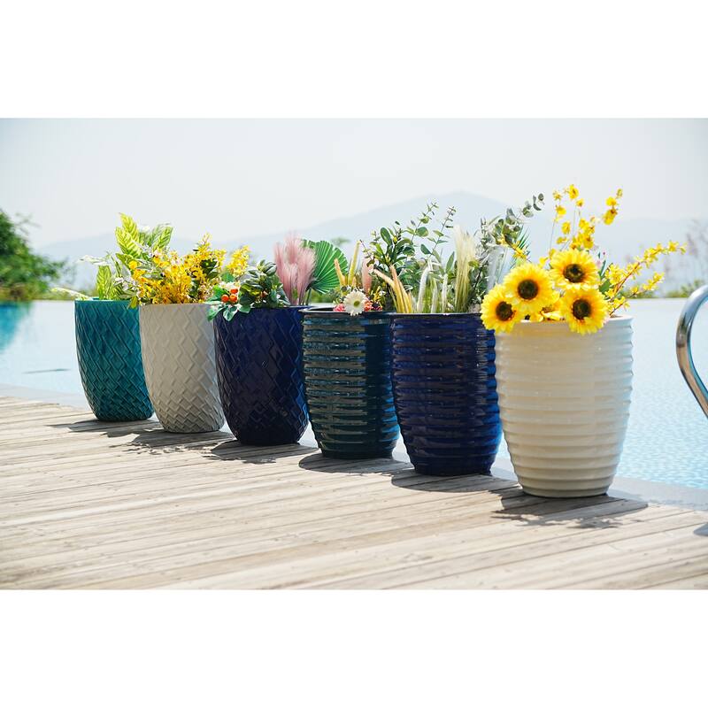 Ceramic Flowerpot, Modern Planter for Patio, Garden, Windowsill