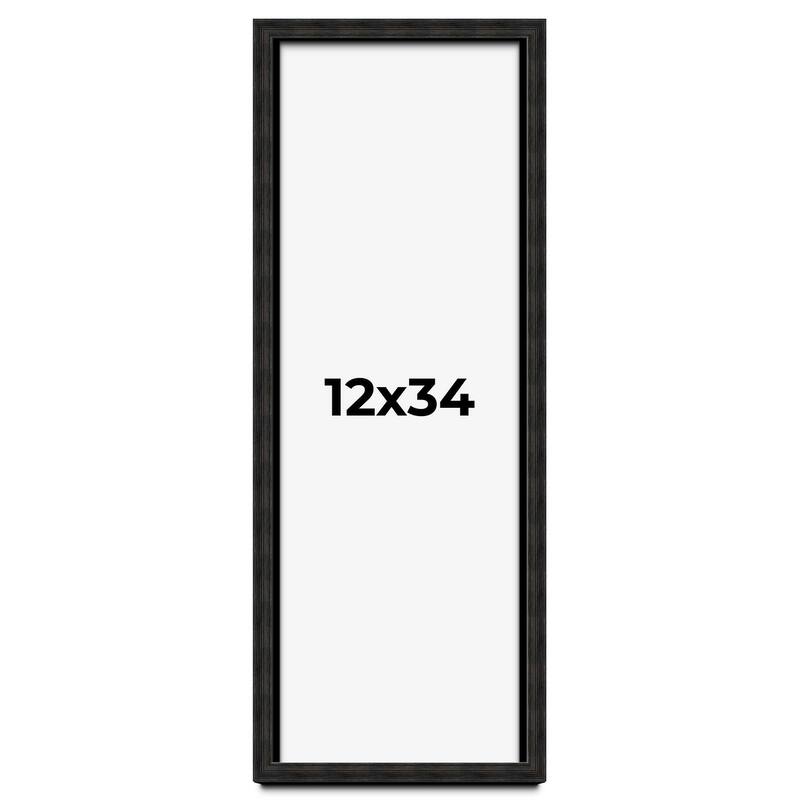 12x34 Shadow Box Black Rustic Barnwood Display Frame | 1.125 Inch