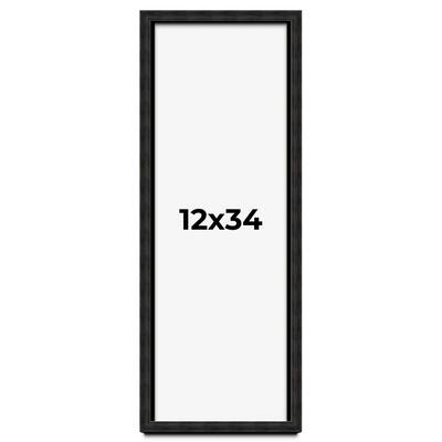 12x34 Shadow Box Black Rustic Barnwood Display Frame | 1.125 Inch