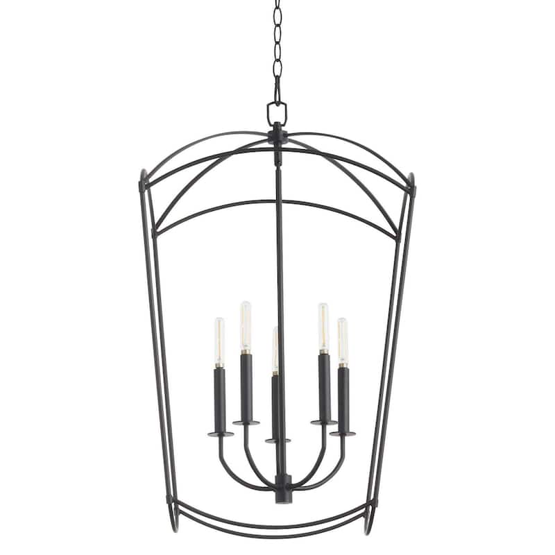 Quorum International 6812-5 Mantle 5 Light 19" Wide Pendant - Matte Black