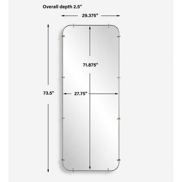 dimension image slide 0 of 2, Uttermost 09978 Pali 29-3/8" W x 73-1/2" H Rectangular Framed Bathroom