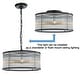 preview thumbnail 5 of 23, Modern Glam Black / Antique Bronze 4/10-Light Glass Drum Flush Mount Contemporary Ceiling Light For Living Room Entryway