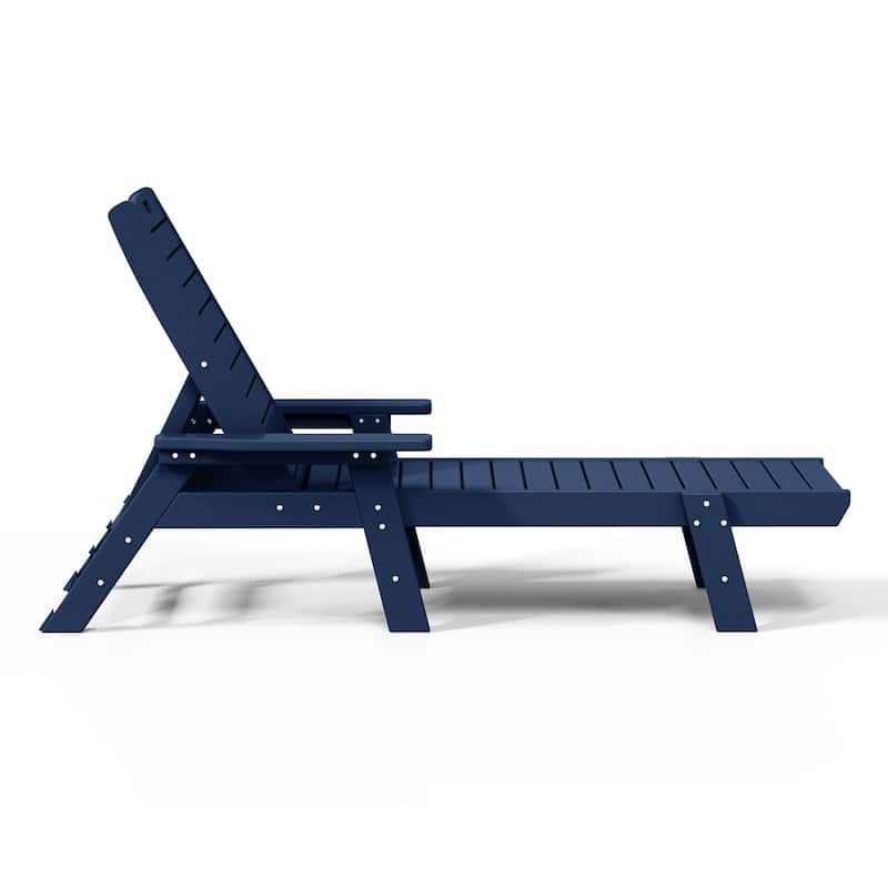 Laguna Hdpe All Weather Outdoor Patio Pool Reclining Chaise Lounge (Set Of 2)