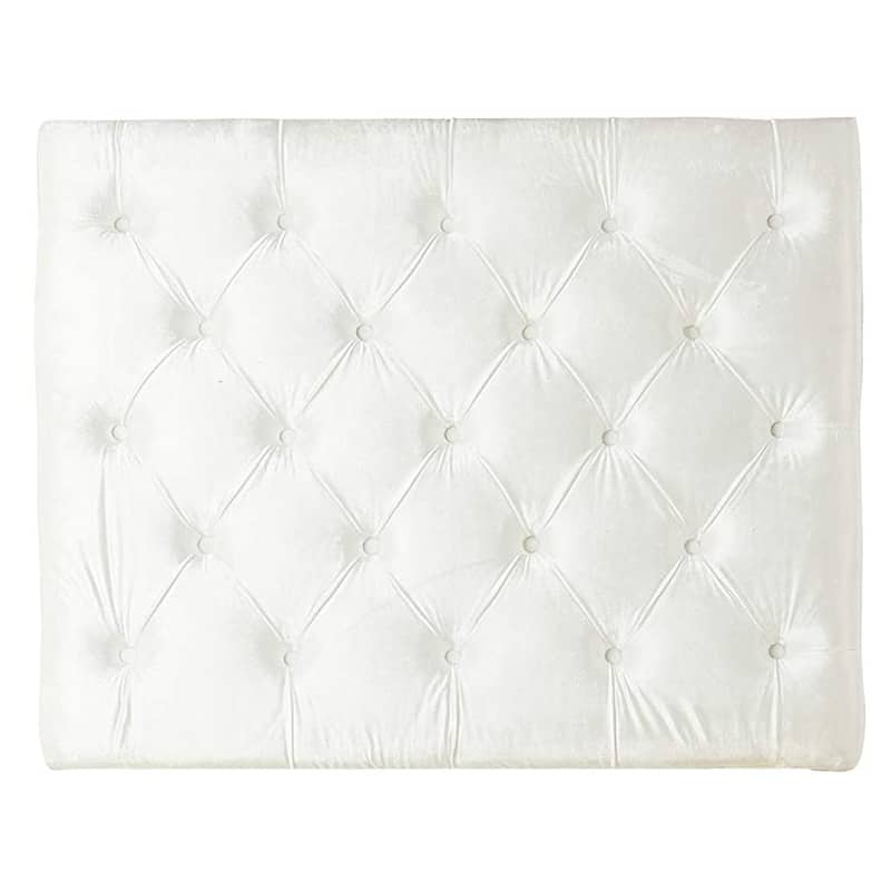 Tufted Velvet Plush College Dorm Headboard - White