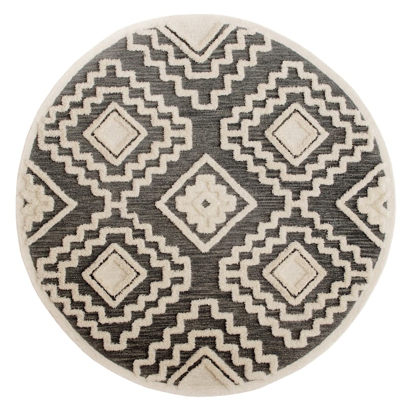 Sevita Diverse Modern Geometric Hand-Tufted Round Rug
