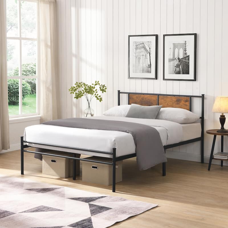 Metal Bedframe with Headboard - King