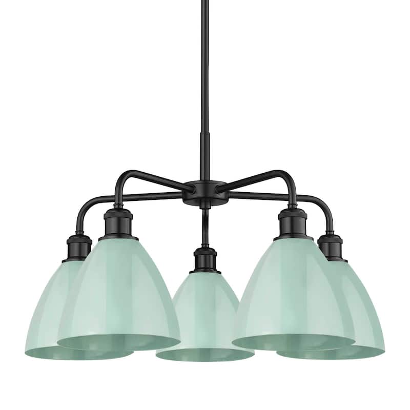 Innovations Lighting 516-5CR-16-26 Ballston Dome Chandelier Ballston - Matte Black / Seafoam
