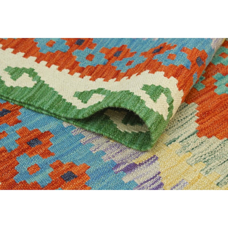 Flatweave Rylee Red/Blue Rug - 6'10" x 9'10"