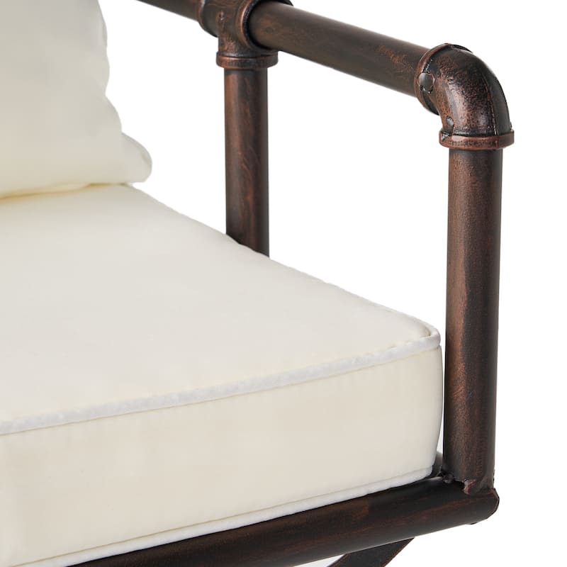 Northrup Pipe Outdoor Adjustable Barstool with Cushions by Christopher Knight Home