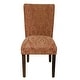 preview thumbnail 2 of 9, HomePop Parsons Red/Gold Damask Dining Chair - N/A