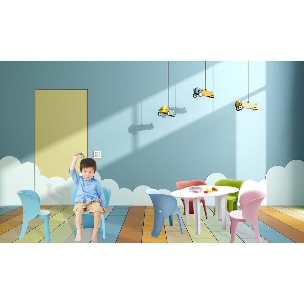 Elephant Polypropylene Kids Chair, Set of 4