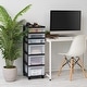 preview thumbnail 2 of 2, 6-Drawer Storage Cart Black/Pearl