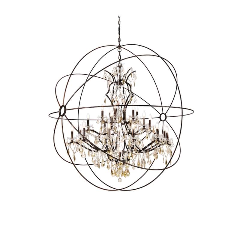 Royce Edge 25-Light Dark Bronze Chandelier - dark bronze (royal cut clear crystals)