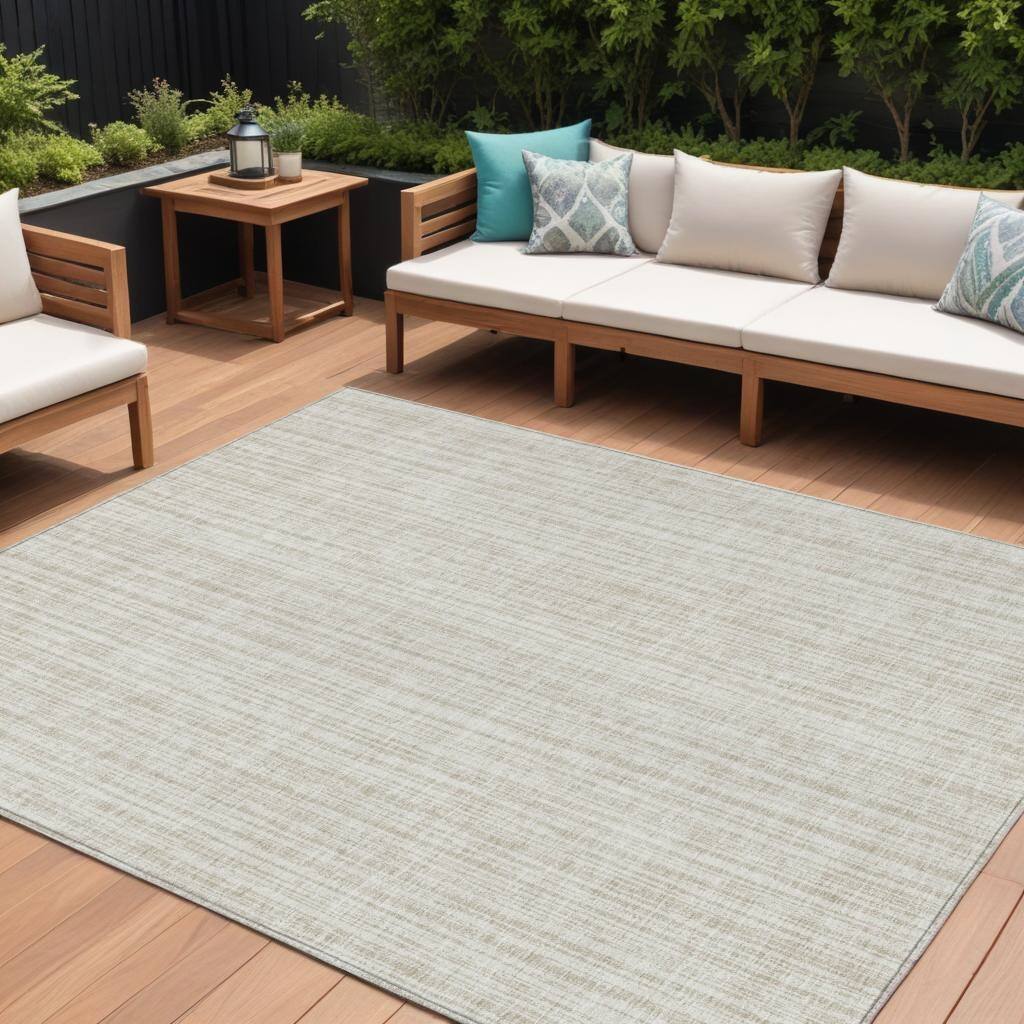 HomeRoots Striped Transitional Rectangle Outdoor Rug