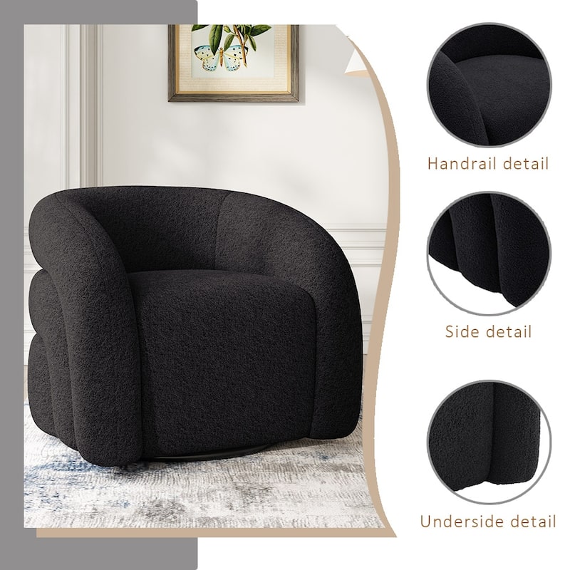 Upholstered Boucle Swivel Accent Chair