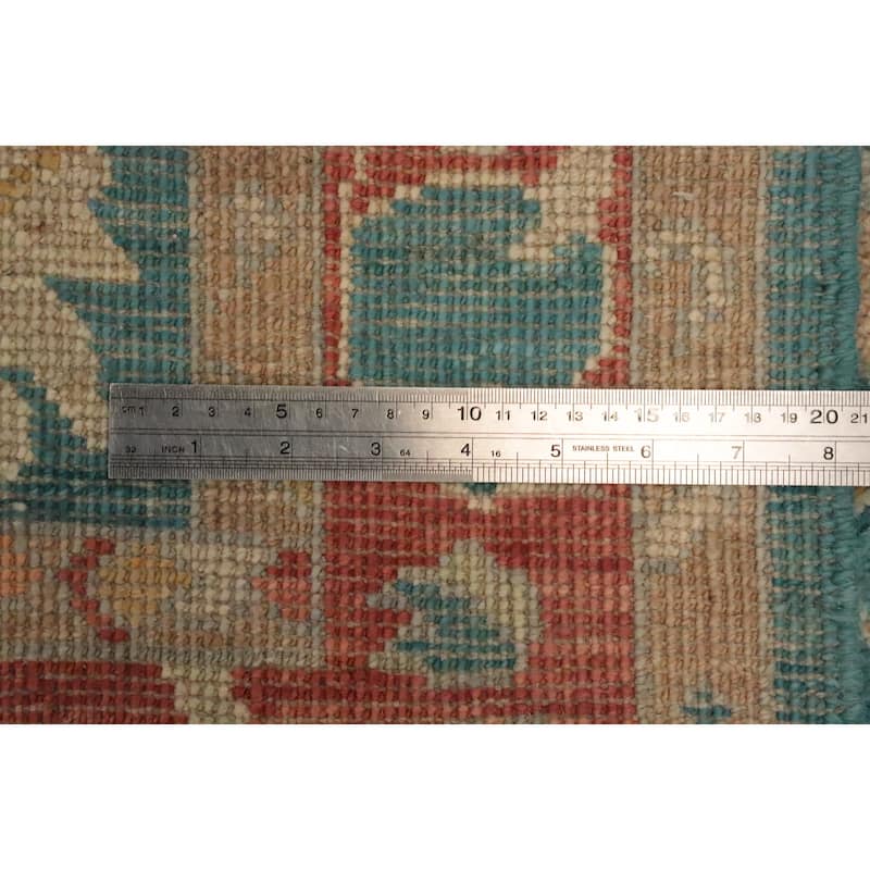 Hand Knotted Oriental 100% Wool Carpet Transitional All-Over Green Oushak Area Rug - 5' 3'' X 3' 1''