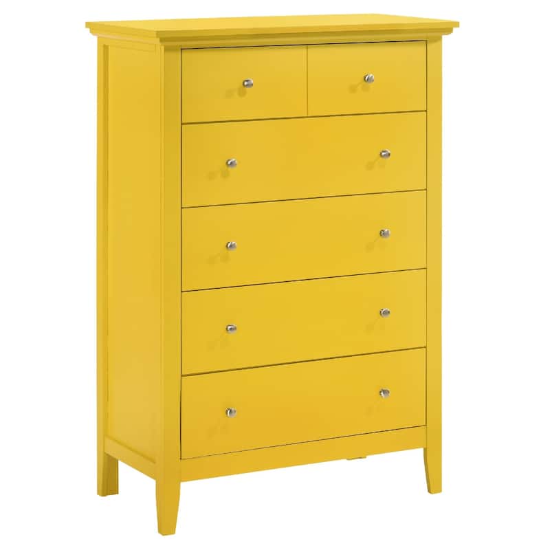 Wooden 5-Drawer Bedroom Chest - 48" - Yellow