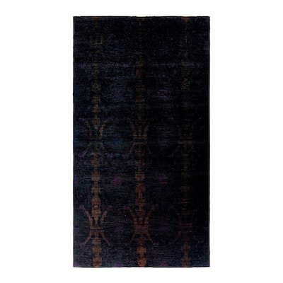 Vibrance, One-of-a-Kind Hand-Knotted Area Rug - Black, 7' 10" x 14' 4" - 7' 10" x 14' 4"
