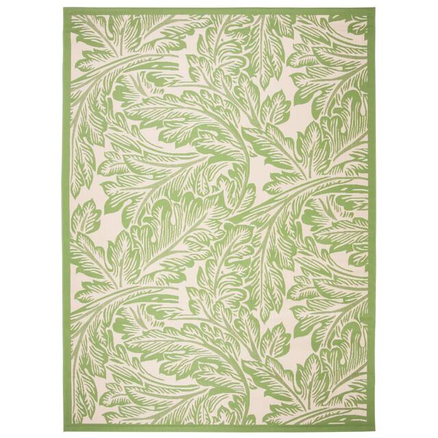 SAFAVIEH Courtyard Bettyjane Tropical Leaves Indoor/ Outdoor Area Rug - 8' x 11' - Natural/Olive