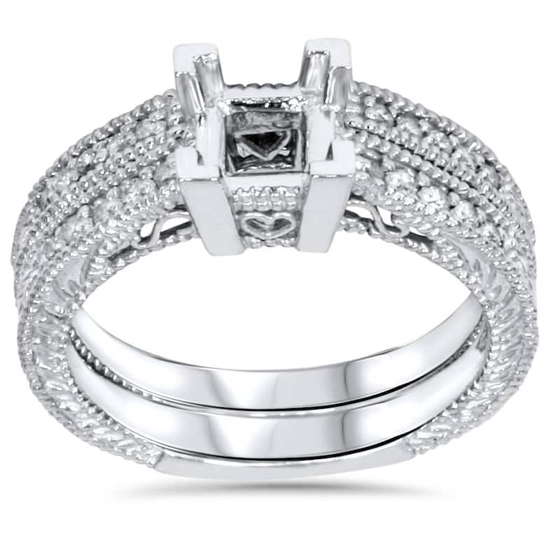 Bliss Diamond 1/4ct Princess Cut Diamond Engagement Ring Setting - 7.5