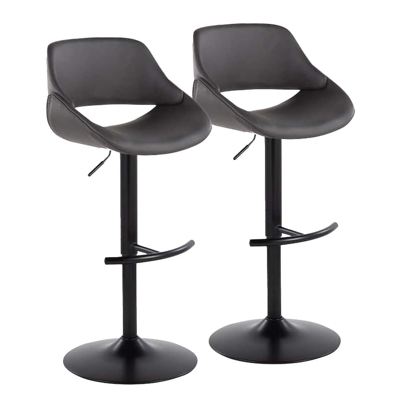 Silver Orchid Svellingen Adjustable Bar Stool with Rounded T Footrest - Set of 2