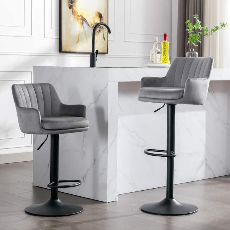 Adjustable Barstools with Back and Footrest