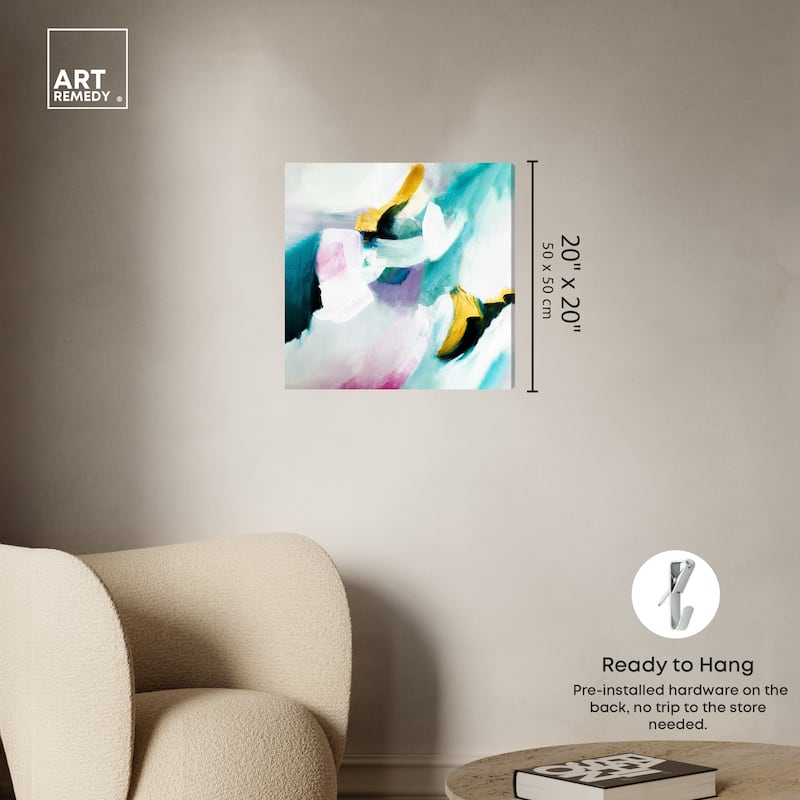 Art Remedy Still Violas Ii Gallery Wrapped Blue Abstract 1 Piece Canvas Wall Art