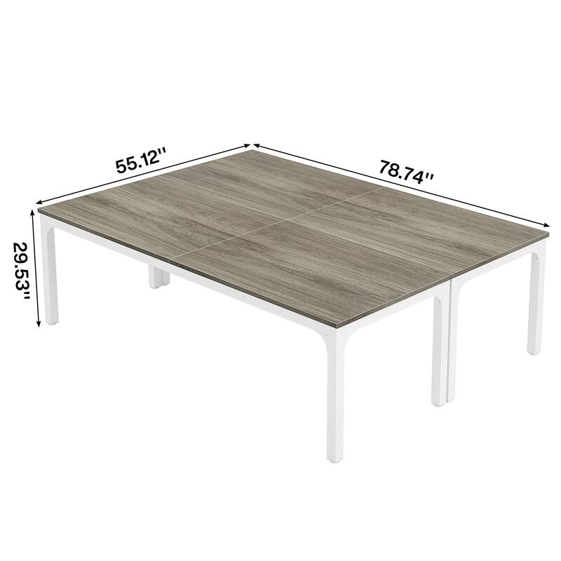 Rectangle 13FT Large Conference Table Set of 2, 78.74-Inch Meeting Seminar Table, Long Business Table